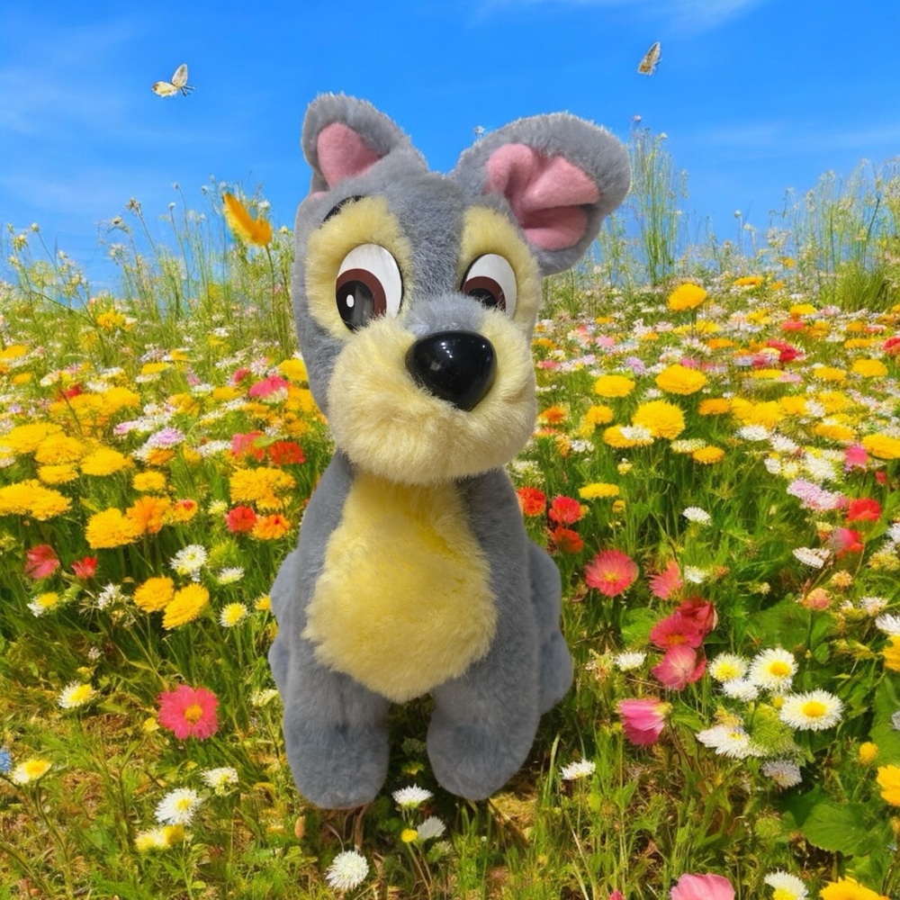 Walt Disney World Lady and the Tramp Scamp Dog Vintage Plush Toy Disney